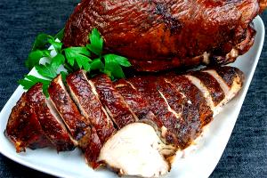 1 Lb Turkey Light or Dark Meat (with Skin, Bone Removed, Smoked, Cooked)