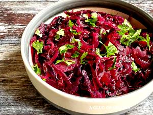 1 Leaf Red Cabbage, Boiled, No Salt