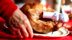 1 Leg, Bone Removed (yield After Cooking) Turkey Leg Meat and Skin (Young Tom, Cooked, Roasted)