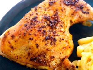 1 Leg Quarter (yield After Cooking, Bone Removed) Roasted Broiled or Baked Chicken Leg (Skin Eaten)