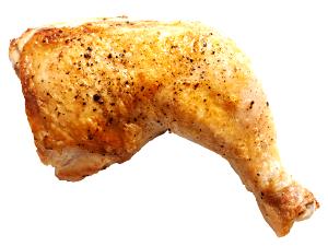 1 Leg Quarter (yield After Cooking, Bone Removed) Roasted Broiled or Baked Chicken Leg (Skin Not Eaten)