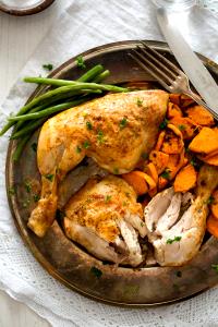 1 Leg Quarter (yield After Cooking, Bone Removed) Roasted Broiled or Baked Chicken Leg