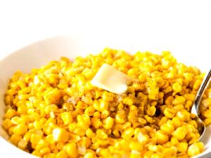 1 Linear Inch Cooked White Corn (from Frozen)