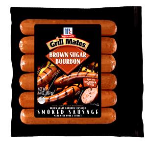1 link (66 g) Grill Mates Brown Sugar Bourbon Smoked Sausage