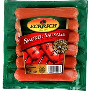 1 link (67 g) Link Cheddar Smoked Sausage made with Pork, Turkey, Beef