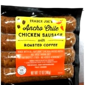 1 link (85 g) Ancho Chile Chicken Sausage with Roasted Coffee