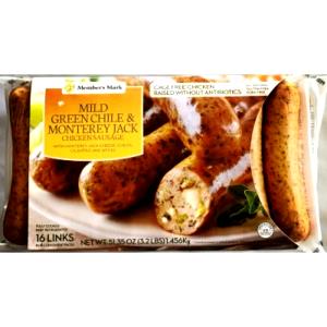 1 link (85 g) Mild Green Chile with Monterey Jack Chicken Sausage