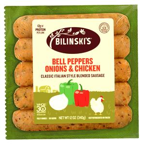 1 link Italian Chicken Sausage with Peppers & Onions