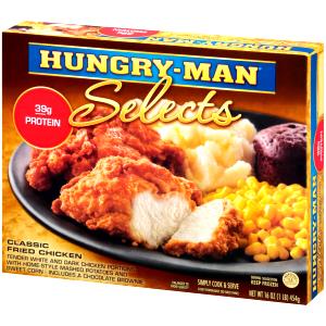 1 Meal (15 Oz) Fried Chicken with Potatoes, Vegetable, Cornbread and Dessert (Frozen Meal)