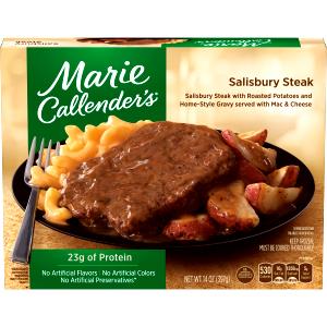 1 meal (397 g) Salisbury Steak with Roasted Potatoes and Home-Style Gravy Served with Mac & Cheese