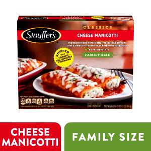 1 Meal (9.25 Oz) Cheese Filled Manicotti with Tomato Sauce (Diet Frozen Meal)