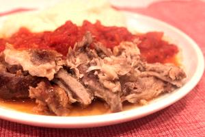 1 meal BBQ Pulled Pork with Cauliflower Mash