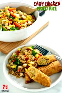1 Meal Fried Rice With Chicken Egg Rolls Meal
