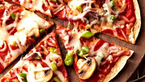 1 Medium (13" Dia) Thin Crust Pizza with Beans and Vegetables
