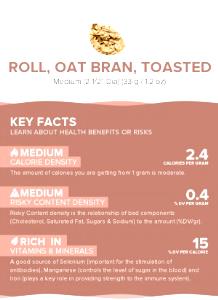 1 Medium (2-1/2" Dia) Toasted Oat Bran Roll