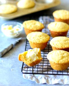 1 Medium (2-3/4" Dia) Round Stick Cornbread Muffin (Home Recipe)