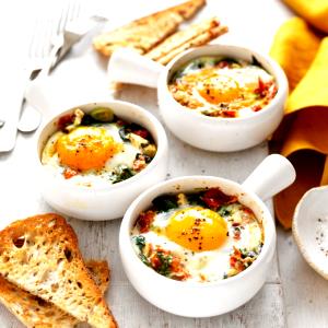 1 Medium Baked Egg (Fat Added in Cooking)