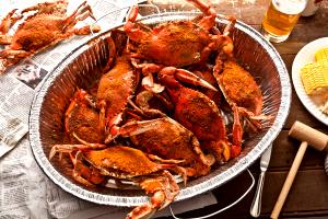 1 Medium Blue (Atlantic) (6 Oz Live Wt) (yield After Cooking, Shell Removed) Steamed Hard Shell Crab