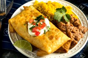 1 Medium Chimichanga with Beef and Rice