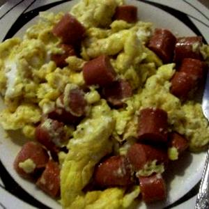 1 Medium Egg Omelet or Scrambled Egg with Hot Dogs