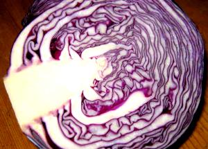 1 Medium Head (about 5" Dia) Cooked Red Cabbage (Fat Not Added in Cooking)