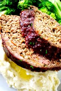 1 Medium Meatball Meat Loaf Made with Beef and Pork