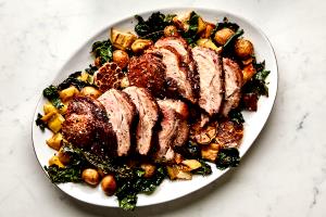 1 Medium Slice (approx 4-1/2" X 2-1/2" X 1/4") Smoked or Cured Pork Roast (Lean and Fat Eaten)