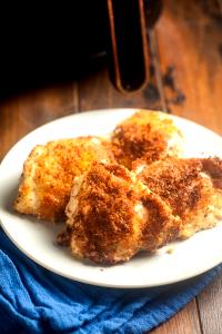 1 Medium (yield After Cooking, Bone Removed) Baked or Fried Coated Chicken Thigh Skinless