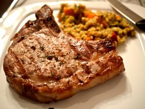 1 Medium (yield After Cooking, Bone Removed) Pork Steak or Cutlet