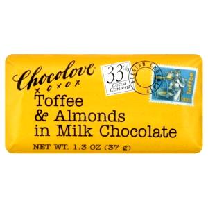 1 mini bar (37 g) Toffee & Almonds in Milk Chocolate (Mini Bar)