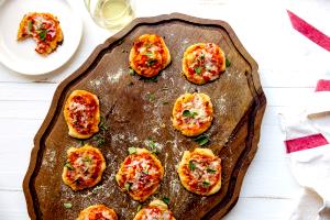 1 Miniature (5" Dia) Pizza with Meat and Vegetables