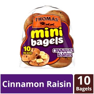 1 Miniature Toasted Bagel with Raisins