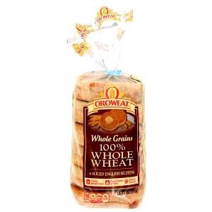 1 Muffin Bread, 100% Whole Wheat English Muffin