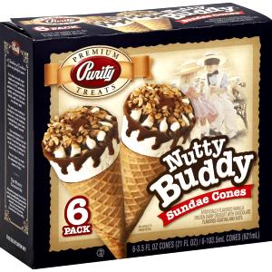 1 Nutty Buddy Chocolate Covered Ice Cream Cone with Nuts (Flavors Other Than Chocolate)