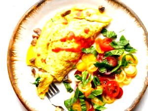 1 omelette Spinach Mushroom Tomato Omelette