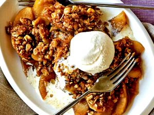 1 order Apple-Blueberry Walnut Cobbler with Ice Cream