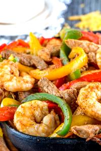 1 Order Steak, Chicken And Shrimp Combo Classic Fajitas
