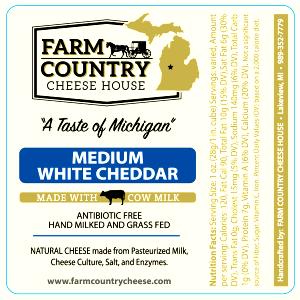 1 oz (28 g) Medium White Cheddar Cheese