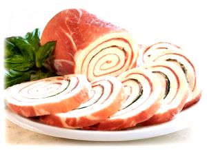 1 oz (28 g) Mozzarella Rolled with Prosciutto and Basil