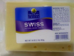 1 oz (28 g) Very Low Sodium Natural Swiss Cheese