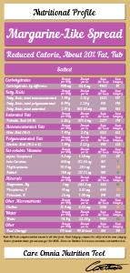 1 Oz About 20% Fat Reduced Calorie Salted Margarine-Like Spread Tub