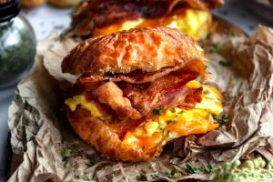 1 Oz Bacon and Egg Croissant Sandwich