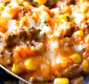 1 Oz Beef and Rice with Tomato-Based Sauce (Mixture)