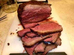 1 Oz Beef Eye Of Round (Trimmed to 0" Fat, Choice Grade, Cooked, Roasted)