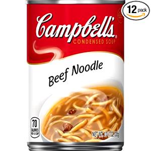 1 Oz Beef Noodle Soup (with Equal Volume Water, Canned)
