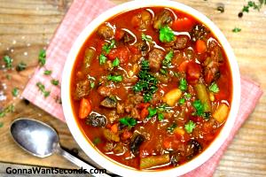 1 Oz Beef, Noodles and Vegetables Soup (Including Carrots, Broccoli, and/or Dark-Green Leafy, Mixture)