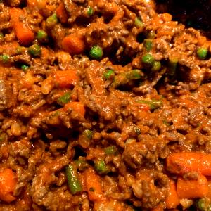 1 Oz Beef, Rice and Vegetables in Tomato-Based Sauce (Mixture)