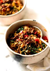 1 Oz Beef, Rice and Vegetables (Mixture)