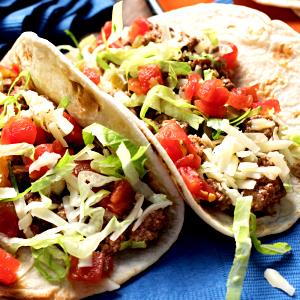 1 Oz Beef Taco with Cheese, Tomato and Taco Sauce