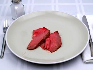 1 Oz Beef Tip Round (Trimmed to 0" Fat, Choice Grade, Cooked, Roasted)